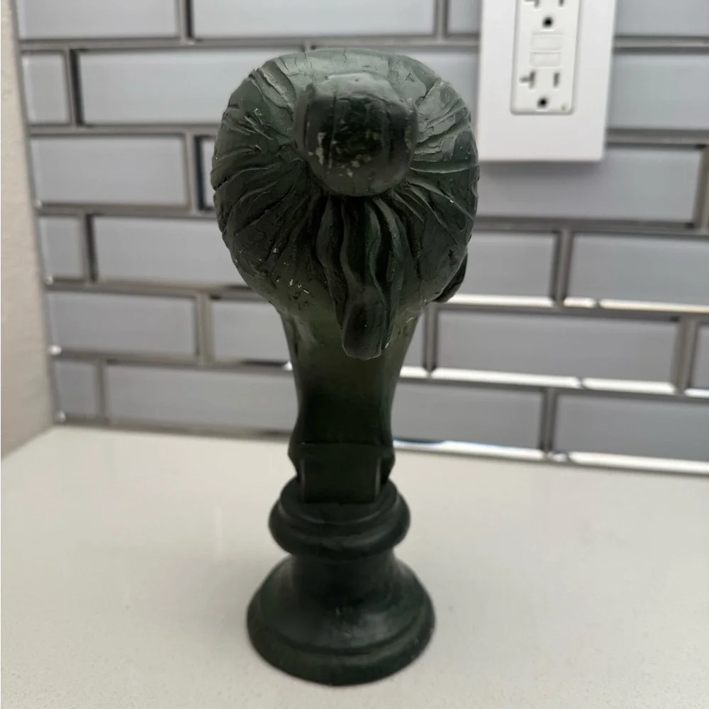 Vintage Fred Press Bust Sculpture Ballerina Woman Mid-Century Green Chalkware - Picture 5 of 14